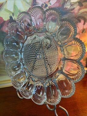 Indiana Glass Clear Deviled Egg Plate in Hobnail